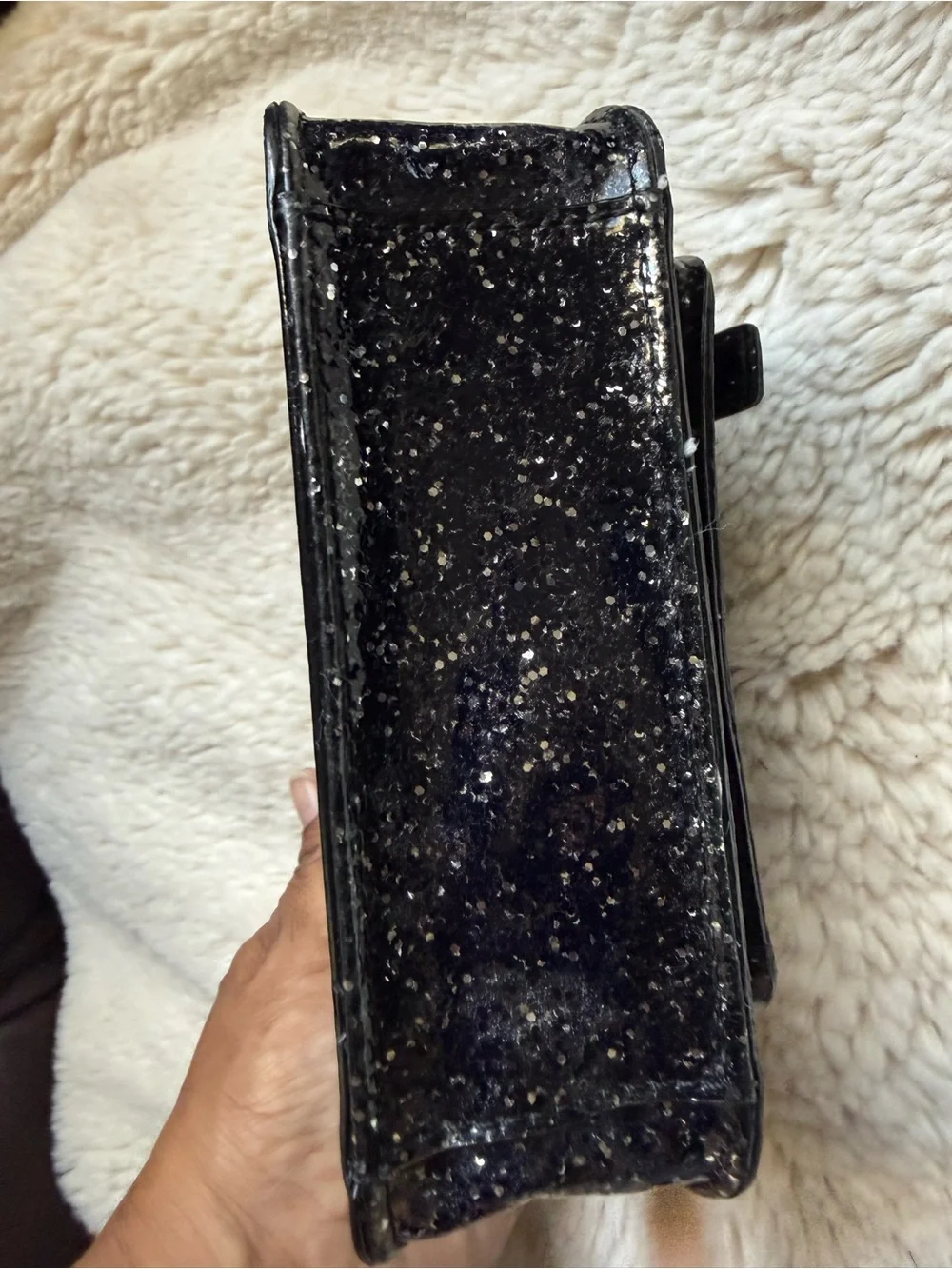 kate spade Black Glitter Mini Satchel with Gold Hardware - Picture 3 of 6